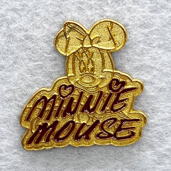 🔮 5/$25 Disney Gold Minnie Mouse Signature Pin - Picture 1 of 3